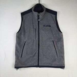 US Expedition Mens Large Reversible Vest Navy Shell Gray Fleece Full Zip Outdoor